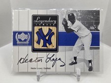 2000 UD Yankee Legends Hector Lopez GOLD Legendary Lumber Game Used Bat B