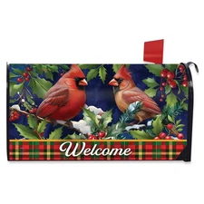 Briarwood Lane Cardinal and Holly Mailbox Cover
