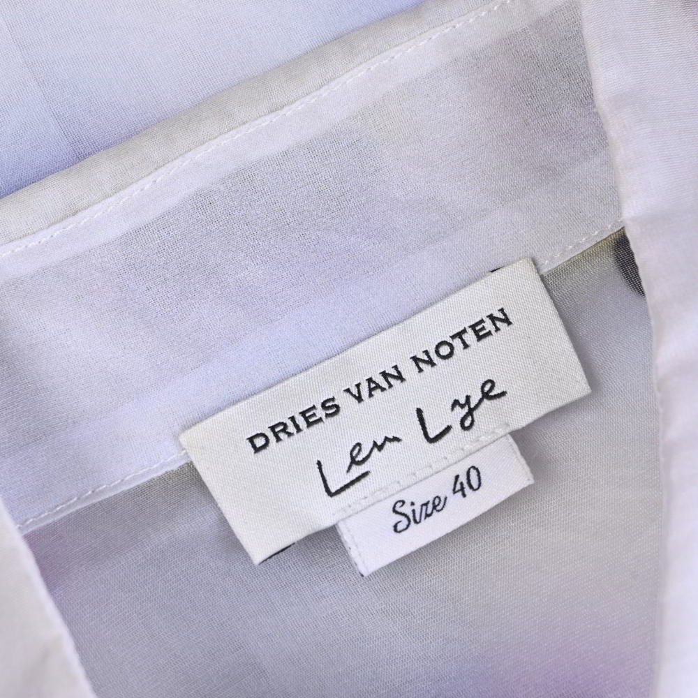 DRIES VAN NOTEN Len Lye Silk See Through Shirt 40 Gray Dries DRIES VAN NOTEN Len Lye Silk See Through Shirt 40 Gray Dries