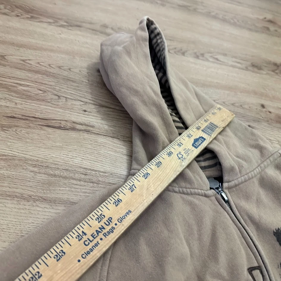 VTG Quicksilver Brown Hoodie Full Zip Grunge Pocketed Y2K Skater Boys Large - Image 3 of 4