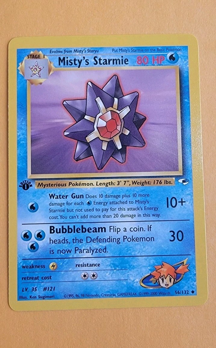 2000 Pokemon Gym Heroes 1st Edition Misty’s Starmie /132 Uncommon #56 NM