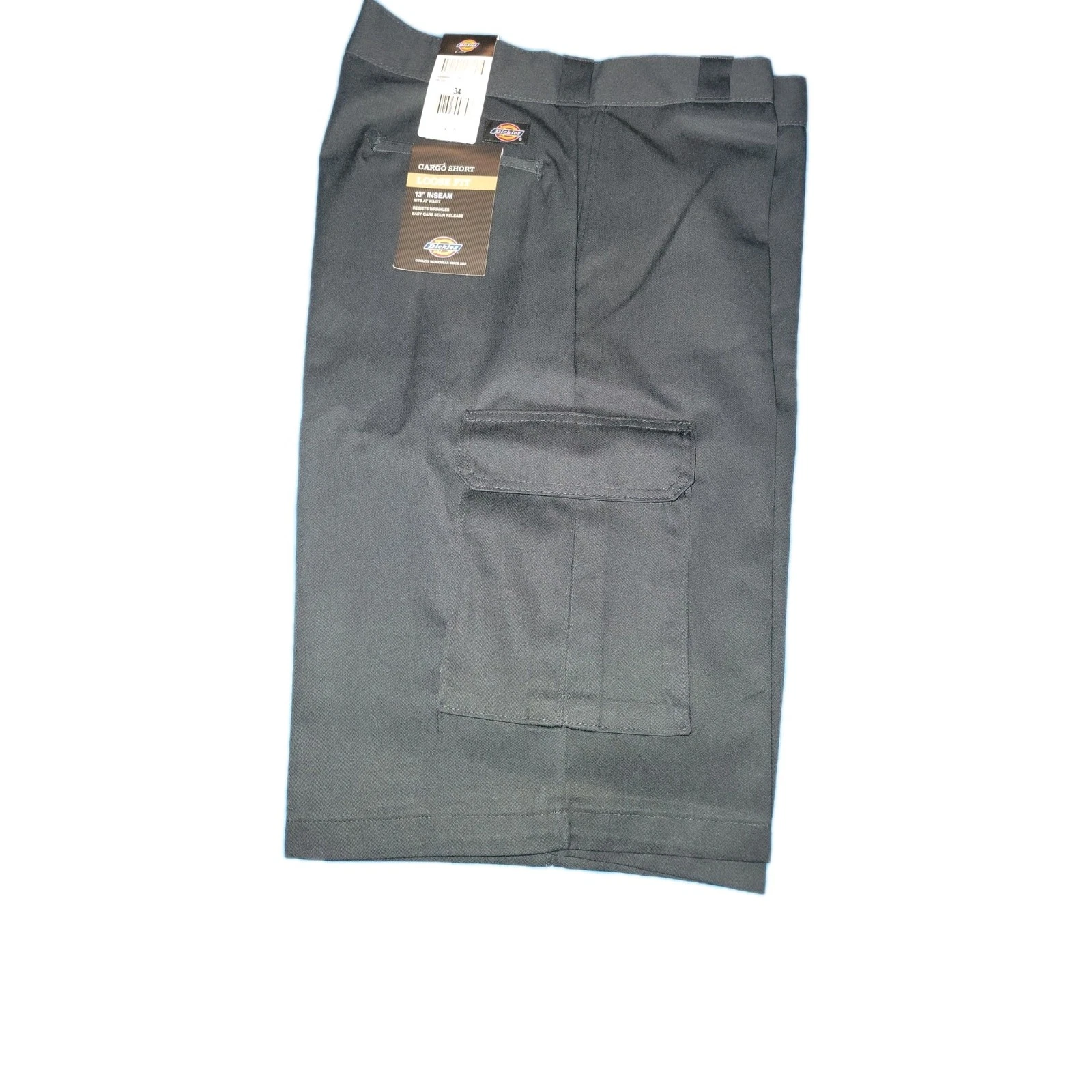 Dickies Mens Loose Fit Cargo Shorts Black Size 34 New with Tags 13" Inseam