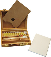 Set in Legno per Pittura E Cavalletto Di Qualità Superiore Con 23 Pezzi-Cavallet