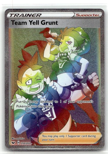 Team Yell Grunt (Secret) #210/202 (Holo) LP: Sword & Shield Base Set Pokemon