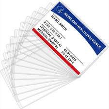 10Pack Medicare Holder Protector Sleeves Clear PVC for Credit Card Business Card