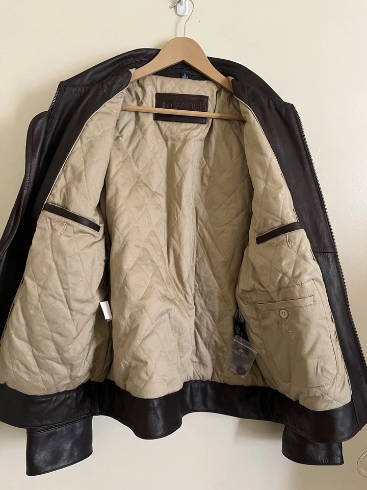 Chaps Ralph Lauren Brown Leather Jacket Size L - Image 2 of 4