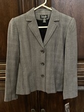 NWT Rafaella Black Gray Lined Blazer Jacket SZ 4 Petite