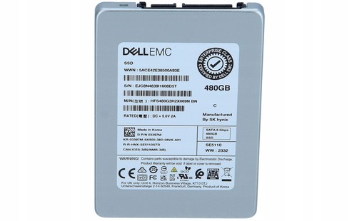 Dell EMC 480GB 6G SATA 3397M Leseintensive SFF (2,5 Zoll) TLC RI SSD Festplatte 100%
