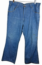 Levi Flared Bell Bottom Jeans Orange Tab Indigo Vintage 1970's 36x30