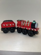 Vintage Thomas  Friends James W/Team Colors Wooden Railway Train Rare HTF 2003