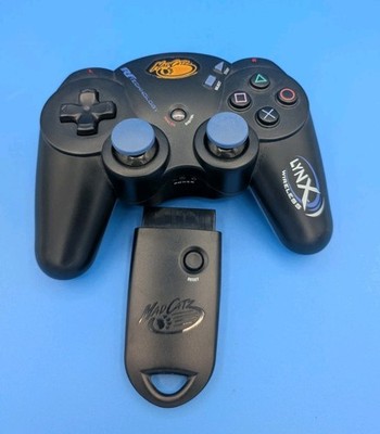 Mad Catz Lynx Black RF Technology 2.4 GHz Wireless PS2 Controller W/ Dongle Mint