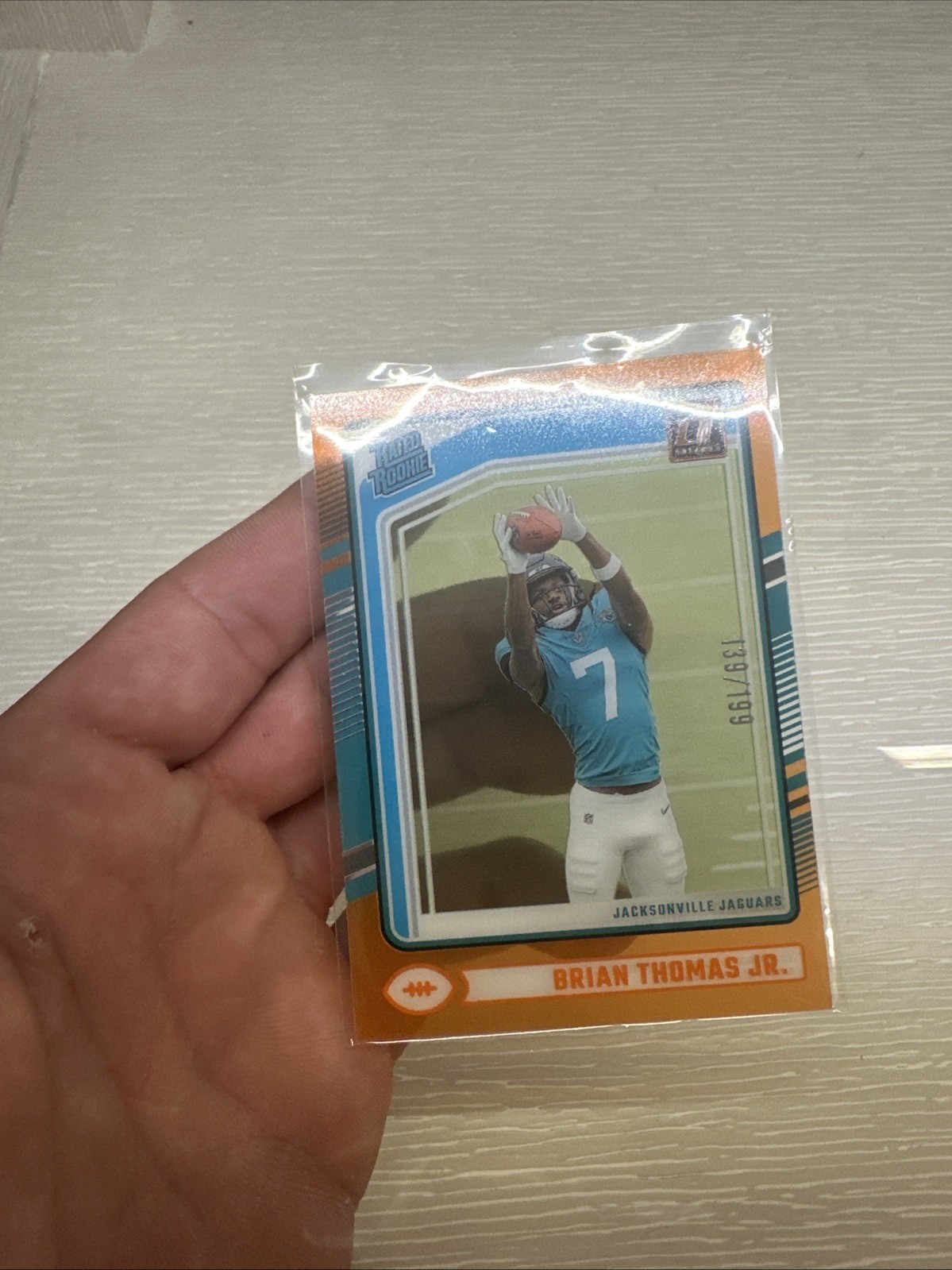 2024 Panini Clearly Donruss Rated Rookie Brian Thomas Jr. #64 Orange /199 (RC)