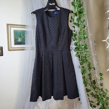 Gap Mini Dress Cotton Black Flocking Pleated Fit & Flare Size M NWT Pockets $79