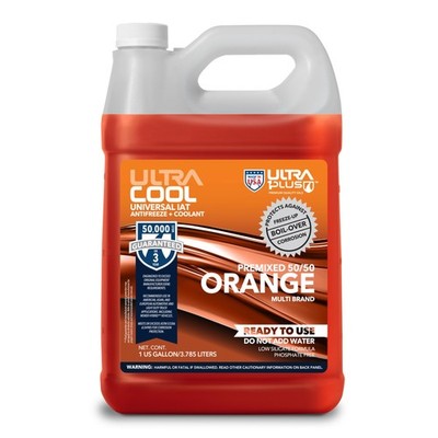Antifreeze Engine Coolant Universal Premixed 50/50 Orange Ready To Use 4 QTS