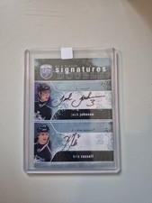 2007-08 Be A Player Jack Johnson & Kris Russell Signatures Duals Auto Autograph 
