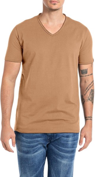 T-Shirt Herren Regular Fit Baumwolle Replay Basic Kurzarm Schwarz-image