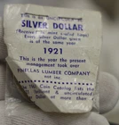 Pinellas Lumber Advertising 1921 US Morgan Unc Silver Dollar..