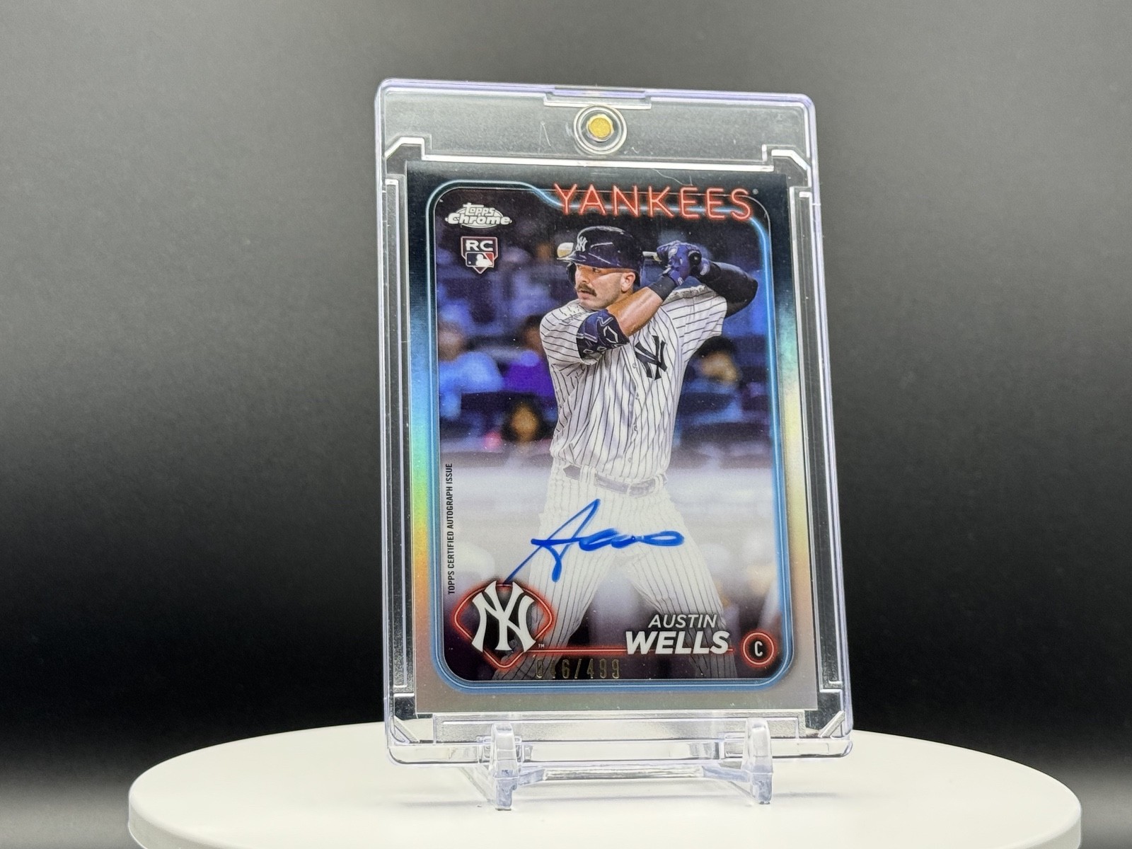 2024 Topps Chrome - Rookie Autographs Austin Wells #RA-AW Refractor RC AU /499