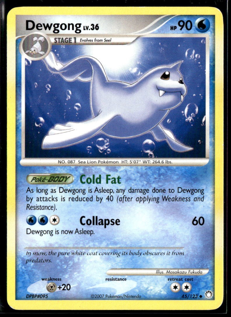 Dewgong 45/123 Uncommon Mysterious Treasures Pokemon Heavily Played