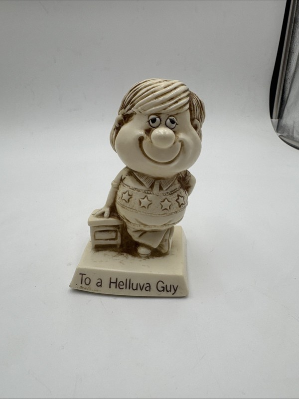 Vintage Russ & Wallace Berrie To A Helluva Guy Figurine 1975 Retro Free Shipping