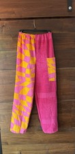 Towel Pants Orange and Pink Checkers