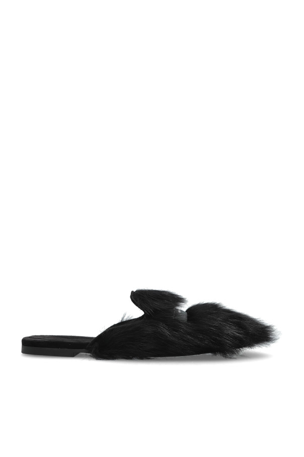 Dolce - Gabbana - Women - Furry slides with logo - Black 217890₽