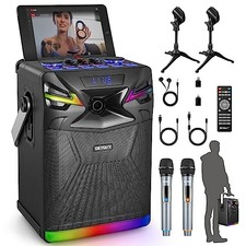 GEYGUY GPSK-1 DSP KARAOKE MACHINE WITH 2 MICROPHONES 6.5 INCH - Scratch  Dent