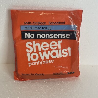 No Nonsense Sheer To Waist  Pantyhose Medium To Tall M40 Off Black Sandalfoot