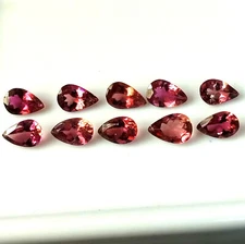 6X4 mm Pear Natural Faceted Pink Color Tourmaline Wholesale Gemstone 10 Pieces