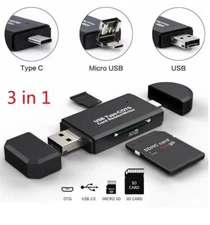 Type C Micro USB Memory Card Reader SD TF OTG Adapter For Mobile Laptop Computer