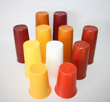 VTG Tupperware Tumblers Mixed Lot Of 11 Stackable Assorted Sizes Harvest Colors