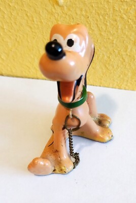 Vintage Pluto ceramic figurine 2 3/8  Dan Brechner Disney