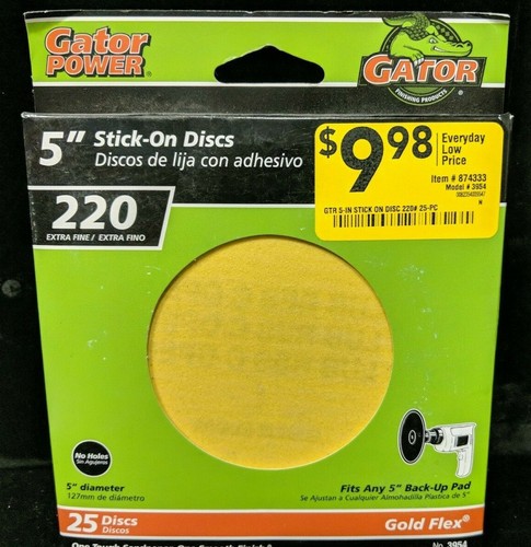 Gator Schleifteller 25er-Pack 5 Zoll - Zoll Breite x 5 Zoll 220 Haftschleifen Lesen!