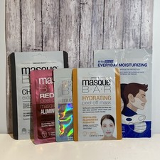 4X Masque Bar Red, Green Holographic Foil Peel Mask Facial Sheet Mask One Use