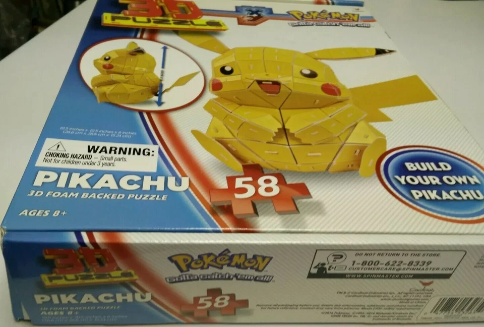 Pokemon Pikachu Monstruo 3D Puzzle con respaldo de espuma con licencia 58 piezas edades 8+ cardinal Foto 2 de 4