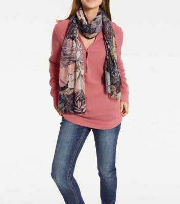 Bluse Tunika Heine koralle Schlupfbluse Gr 42 44 46