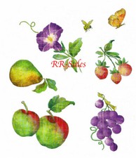 Tuscan Fruit Grapes Pears Berry 3 Sheets Wall Decor Imperial Instant Stencils