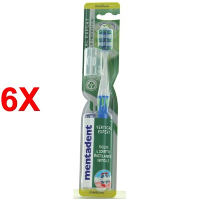 6 X Mentadent Vertical Expert Medium Zahnbürste Mittlere Borsten