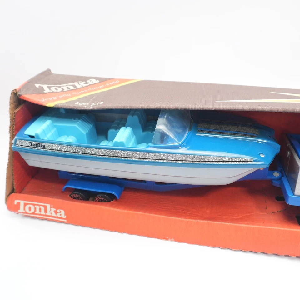 RARE Tonka Jeep Trailer & Speed Boat 2660 1982 - Image 3 of 4