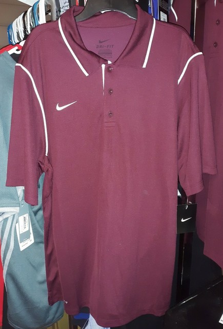 nike dri fit polo maroon