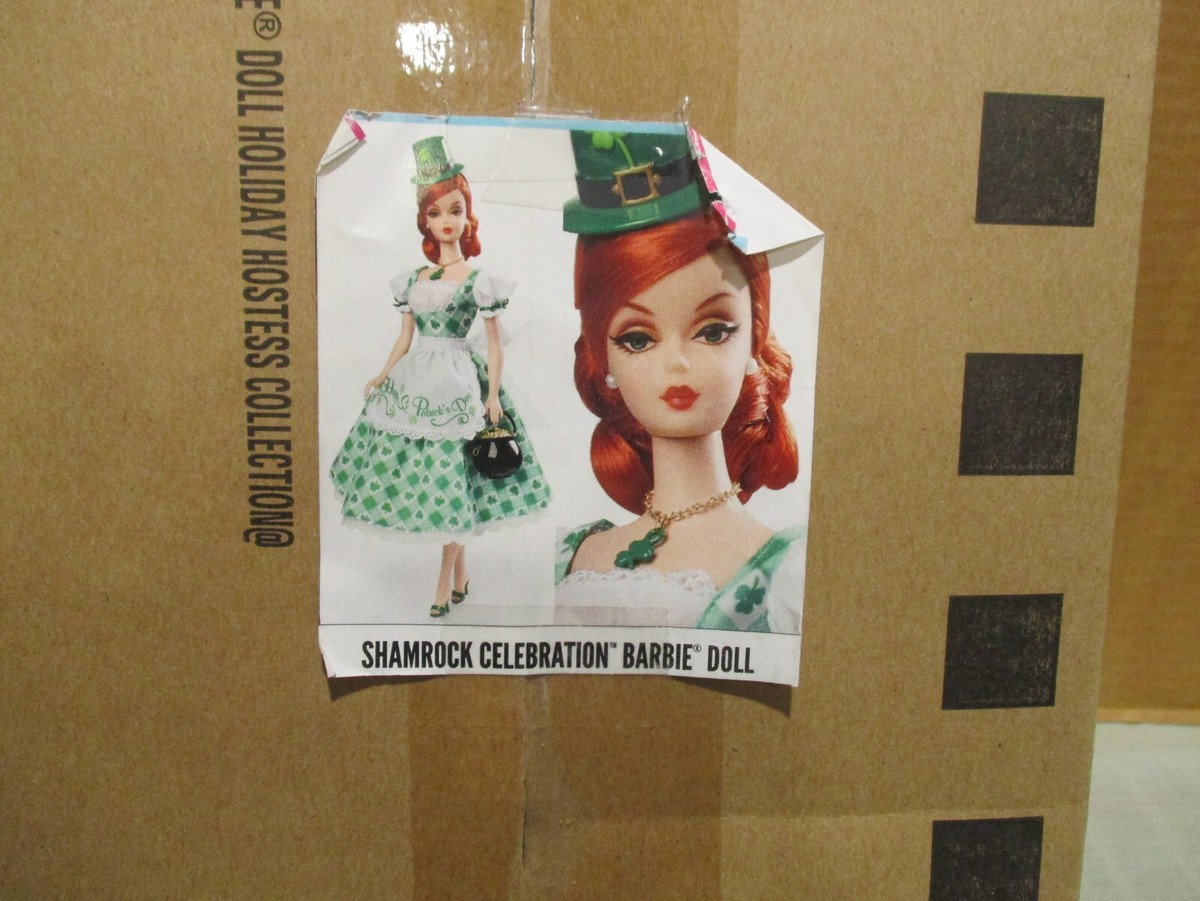 Barbie Shamrock Celebration Doll Holiday Hostess Collection Gold 