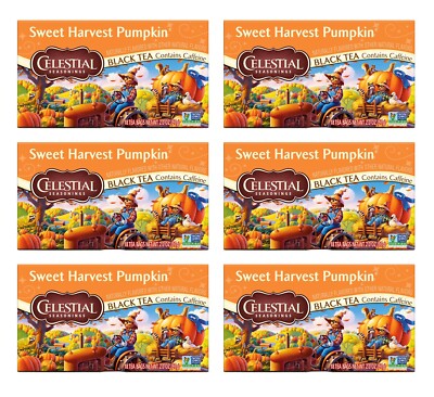 Lot Celestial Sweet Harvest Pumpkin Spice Black Tea 108 Bag Brew Easter Spring