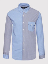 Polo Ralph Lauren Mens Slim Fit Stretch Poplin Shirt Blue/ White Large 16.5