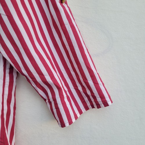 Twik Blouse Women Size S Red Stripes 3/4 Sleeve Ladies Tunic Top - Picture 4 of 10