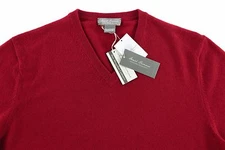 Men's DANIEL CREMIEUX Red V-Neck CASHMERE Sweater XL Extra Large NWT NEW