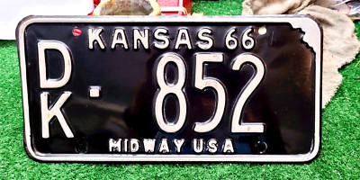   - KANSAS - 1966 passenger license plate - very nice example, Dickinson cty.