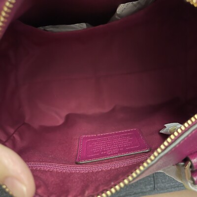 Coach Signature Mini Boston style two way bag with Gold hardware