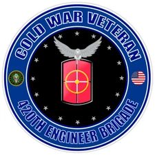 Cold War Veteran 420th Engineer Brigade Bumper Sticker Military Vinyl Decal 5"