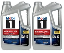 2 PACK Mobil 1 10W-40 High Mileage Full Synthetic Motor Oil 5 Qt. Lubricate NEW!