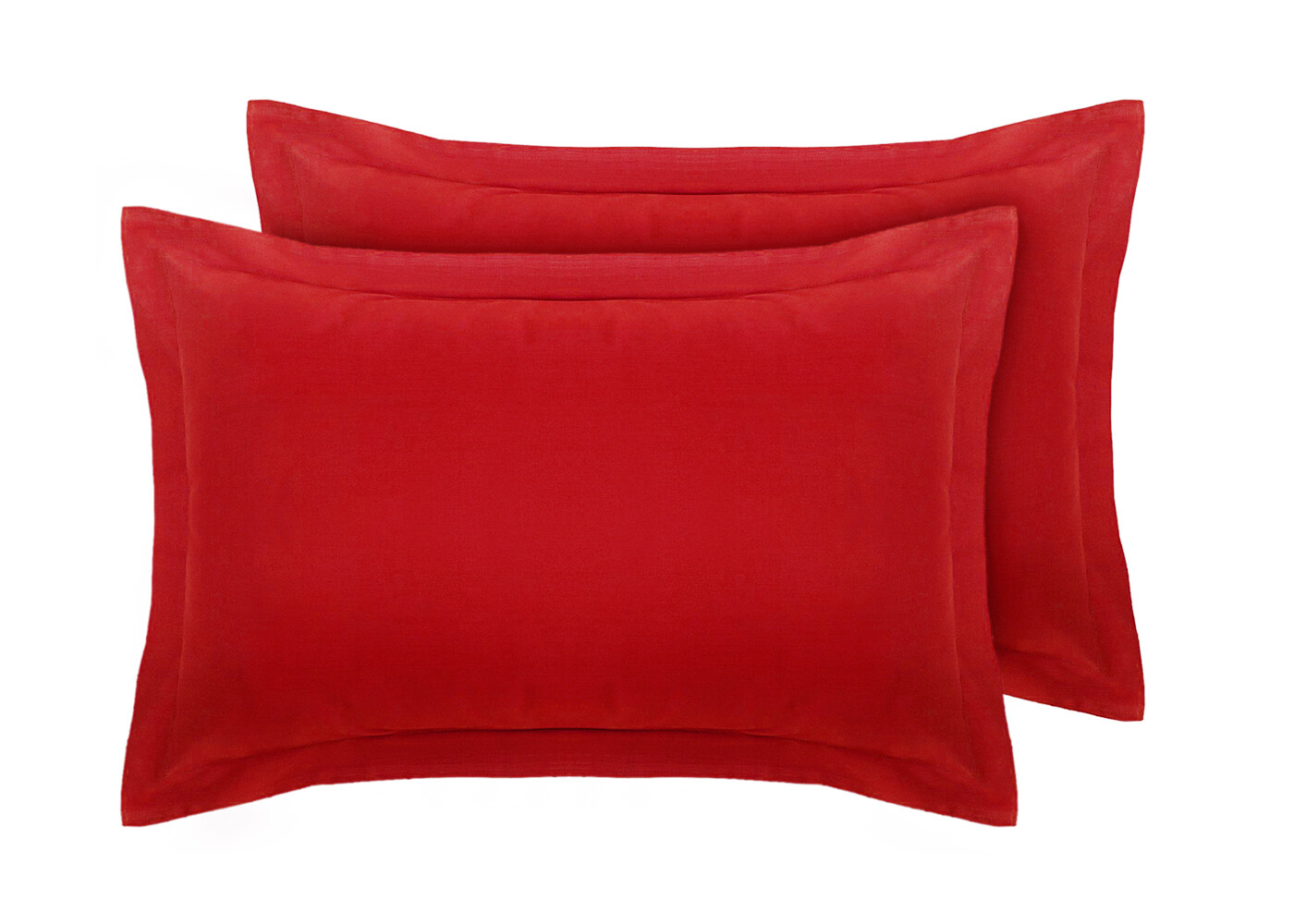 2 x Oxford Style Pillow Cases Covers Polycotton Easy Care 100 Percale